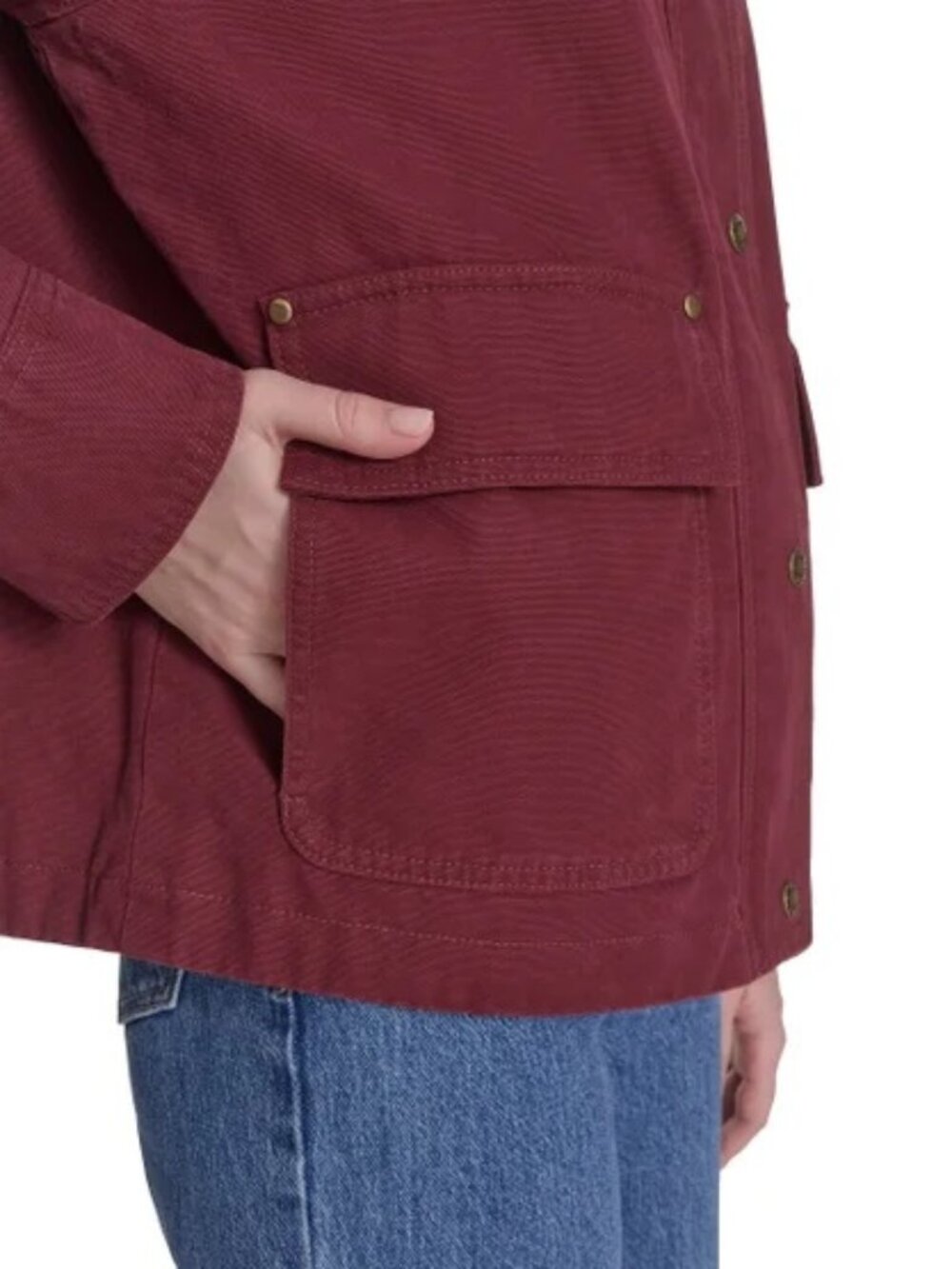 Levi's Women's Shorty Barn Canvas Jacket Dark Red, Size XL (New) - Picture 3 of 16
